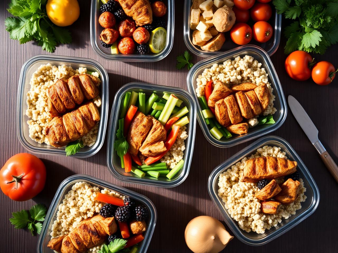 Healthy meal prep containers from Fit Body Nutrition Coaching